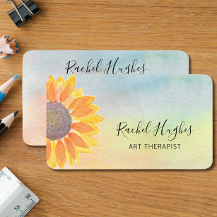 Art Therapist Colourful Sunflower Business Card
