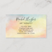 Art Therapist Sunflower Watercolor Business Card (Back)
