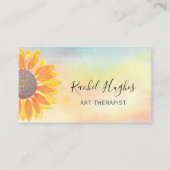 Art Therapist Sunflower Watercolor Business Card (Front)