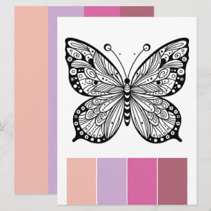 Art Therapy Colouring Cards Butterfly