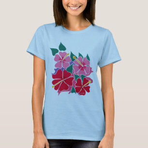 Art Top: Baby Doll Hibiscus Flowers T-Shirt