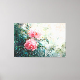 *~*  Art TV2 2 PINK PEONY Stretched Canvas Print