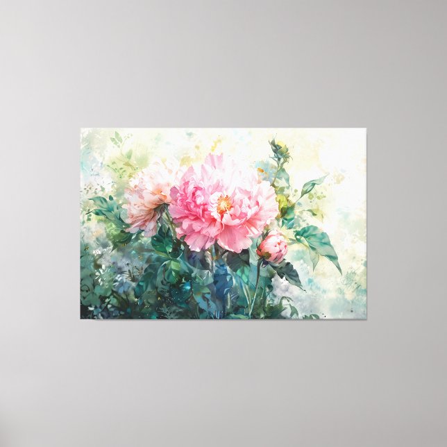 *~*  Art TV2 Delicate PEONY Stretched Canvas Print (Front)
