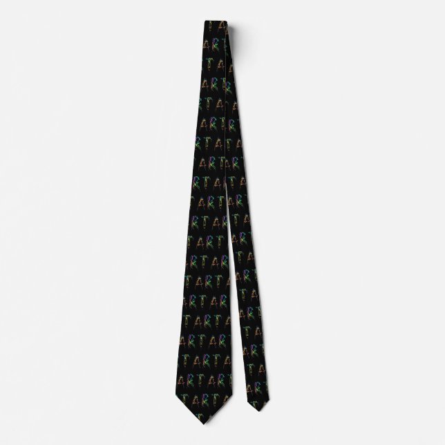 Art Typography Funny Paint Splash Pattern Tie (Front)