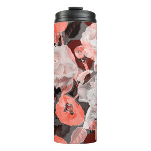 art vintage blurred monochrome and colorful red, w thermal tumbler