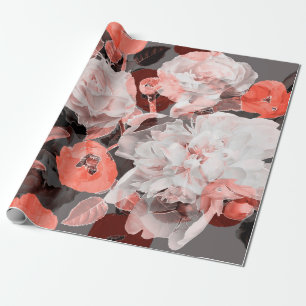 art vintage blurred monochrome and colorful red, w wrapping paper