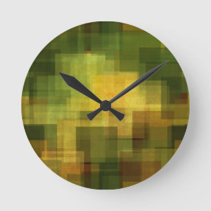 art vintage colourful abstract geometric 2 round clock