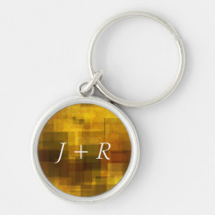 art vintage colourful abstract geometric key ring