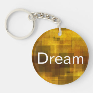 art vintage colourful abstract geometric key ring