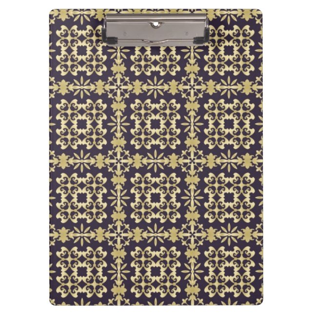 Art vintage damask pattern, golden clipboard (Front)