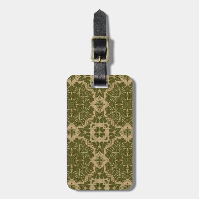 Art vintage damask pattern luggage tag (Front Vertical)