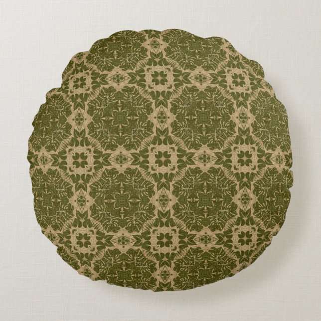 Art vintage damask pattern round cushion (Front)
