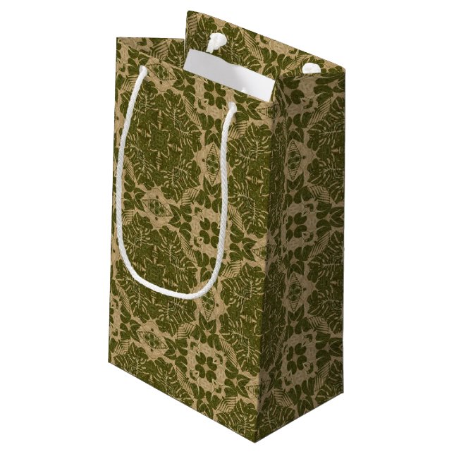 Art vintage damask pattern small gift bag (Back Angled)