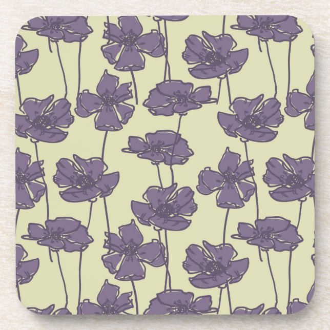 Art vintage floral pattern background coaster (Front)