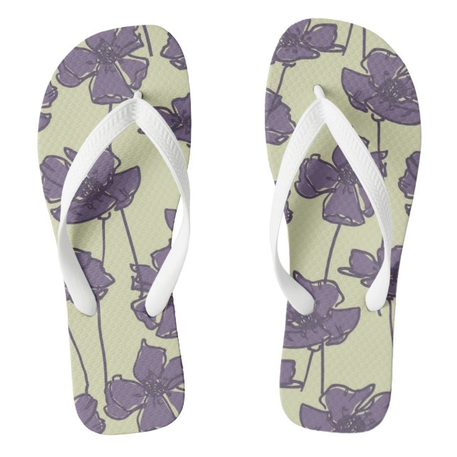 Art vintage floral pattern background flip flops (Footbed)