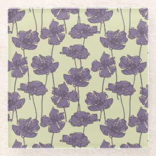 Art vintage floral pattern background glass coaster