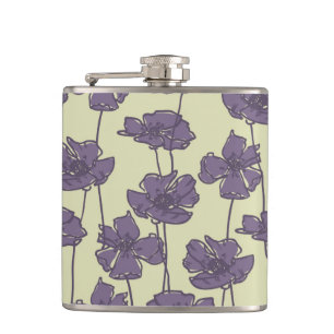 Art vintage floral pattern background hip flask