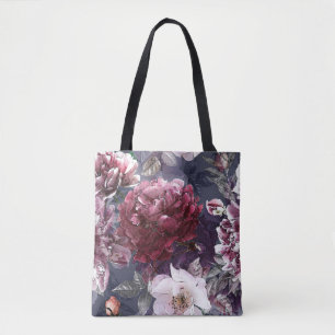 art vintage pencil floral colorful seamless patter tote bag