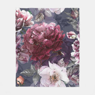art vintage pencil floral colourful seamless patte fleece blanket