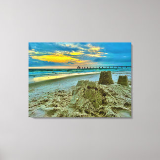 art, wall art, Sand Castles On The Beach Canvas Print