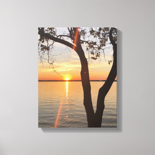 art, wall art, Sunset On St. Lawrence River Canvas Print (Front)