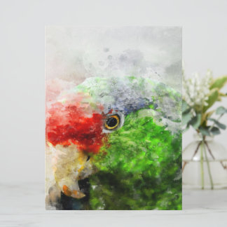Art Watercolor Parrot Green Parakeet Gift