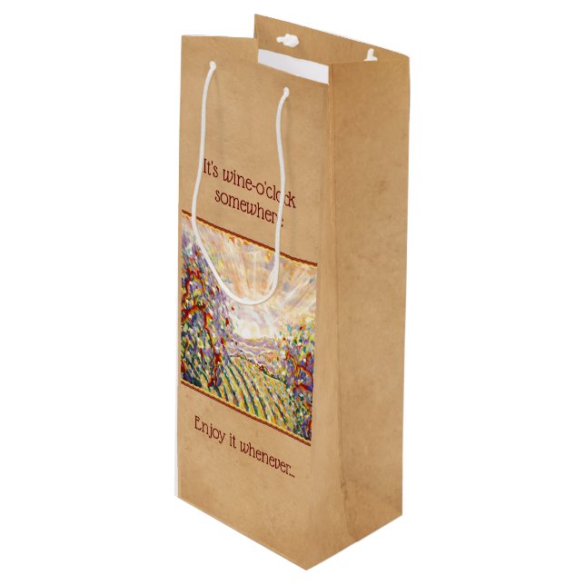 Art Wine Gift Bag (Front Angled)