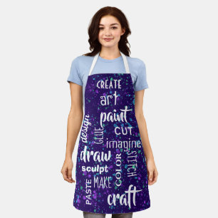 Art Words Paint Splatter Apron
