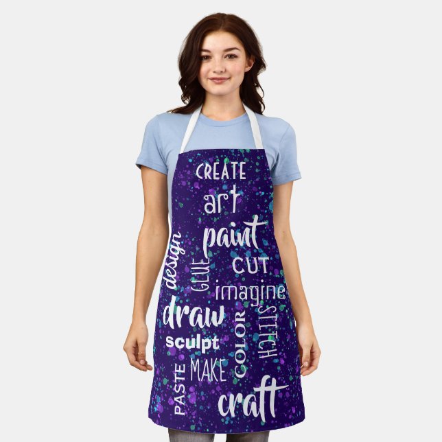 Art Words Paint Splatter Apron (Worn)