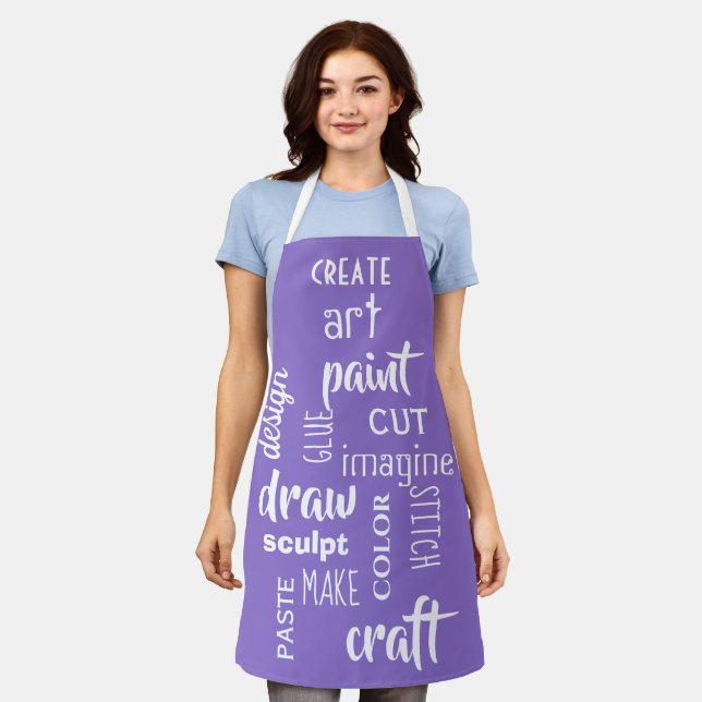 Art Words Purple Apron (Worn)
