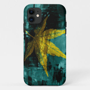 Art Yellow Leaf Abstract Painting iPhone 11 Case