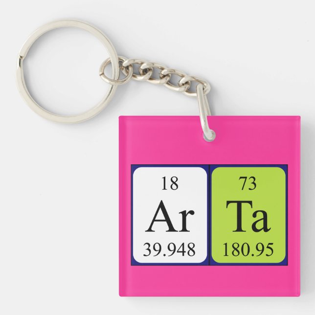 Arta periodic table name keyring (Front)