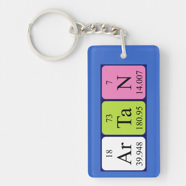 Artan periodic table name keyring (Front)