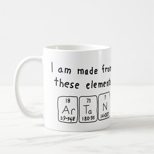 Artan periodic table name mug (Left)