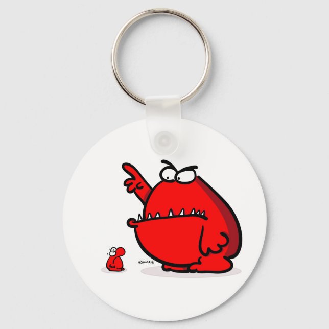 Artcartoon_sod_off_monster Key Ring (Front)