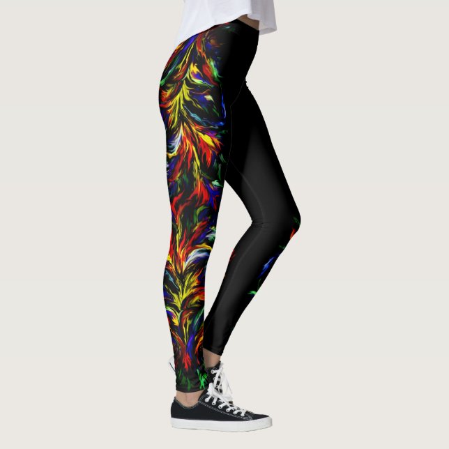 Artdeco Flames in Rainbow Style Leggings (Right)