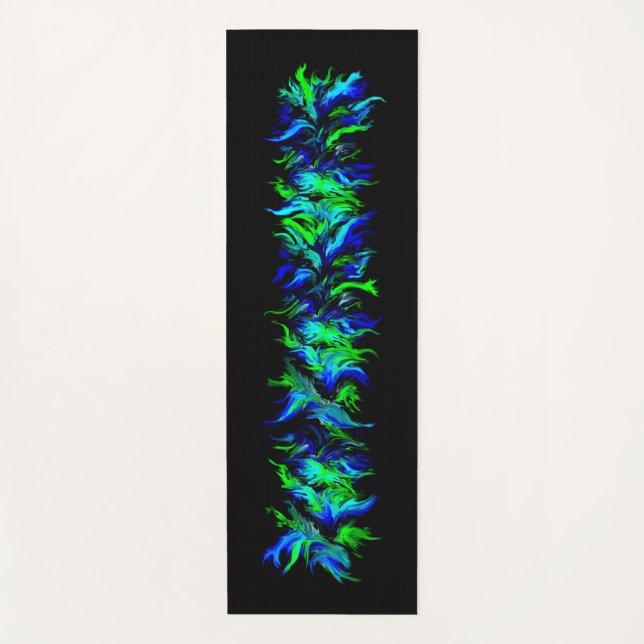 Artdeco Flames in Rainbow Style Yoga Mat (Front)