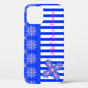 Artdeco Flowers in Retro Style , Add Your Name iPhone 12 Pro Case