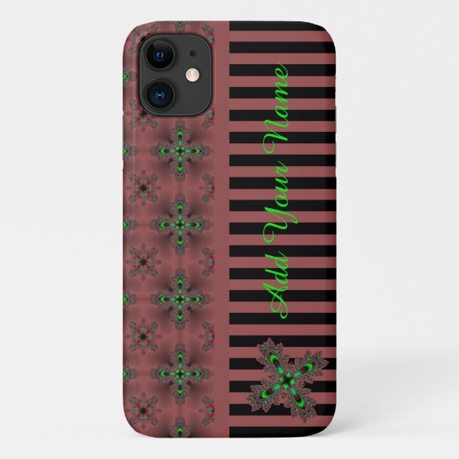Artdeco Flowers in Retro Style , Add Your Name Case-Mate iPhone Case (Back)