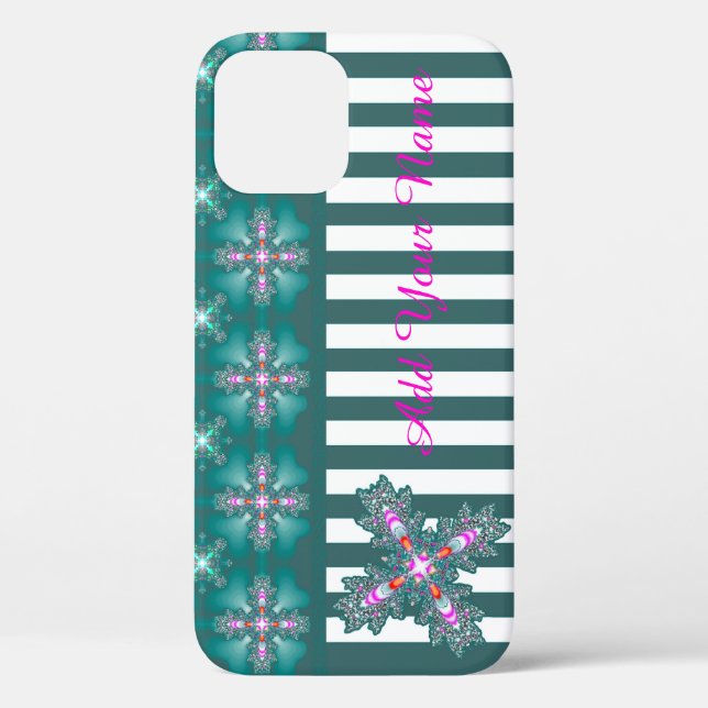Artdeco Flowers in Retro Style , Add Your Name Case-Mate iPhone Case (Back)
