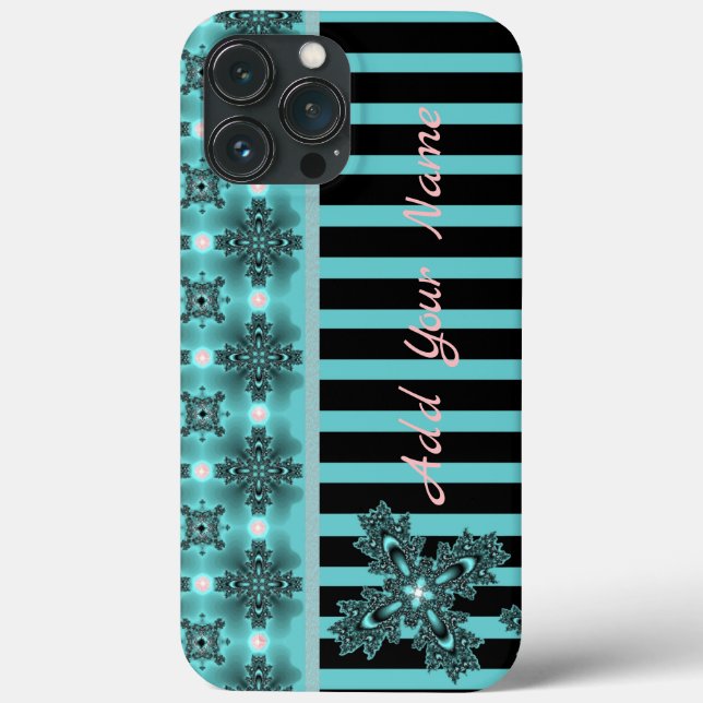 Artdeco Flowers in Retro Style , Add Your Name Case-Mate iPhone Case (Back)