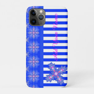 Artdeco Flowers in Retro Style , Add Your Name iPhone 11 Pro Case
