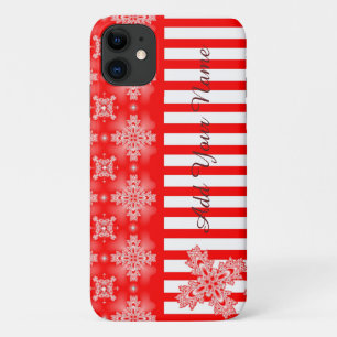Artdeco Flowers in Retro Style , Add Your Name iPhone 11 Case