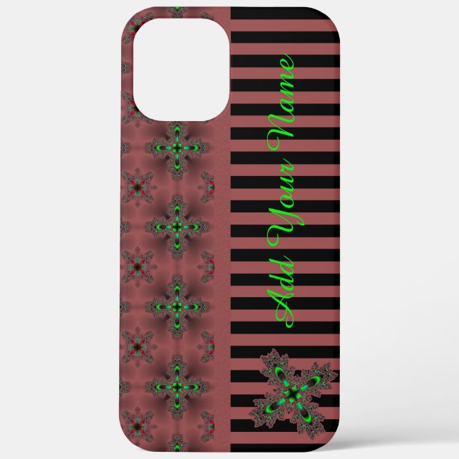 Artdeco Flowers in Retro Style , Add Your Name Case-Mate iPhone Case (Back)
