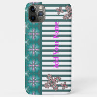 Artdeco Flowers in Retro Style , Add Your Name