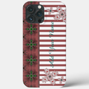 Artdeco Flowers in Retro Style , Add Your Name iPhone 13 Pro Max Case