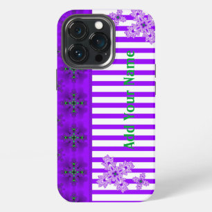 Artdeco Flowers in Retro Style , Add Your Name iPhone 13 Pro Case
