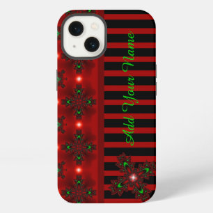 Artdeco Flowers in Retro Style , Add Your Name iPhone 13 Case