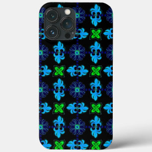 Artdeco Flowers in Retro Style iPhone 13 Pro Max Case
