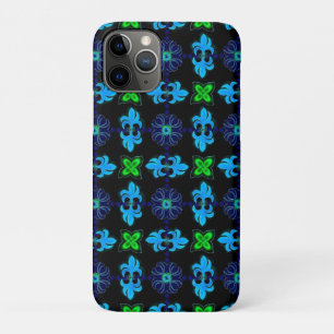 Artdeco Flowers in Retro Style iPhone 11 Pro Case